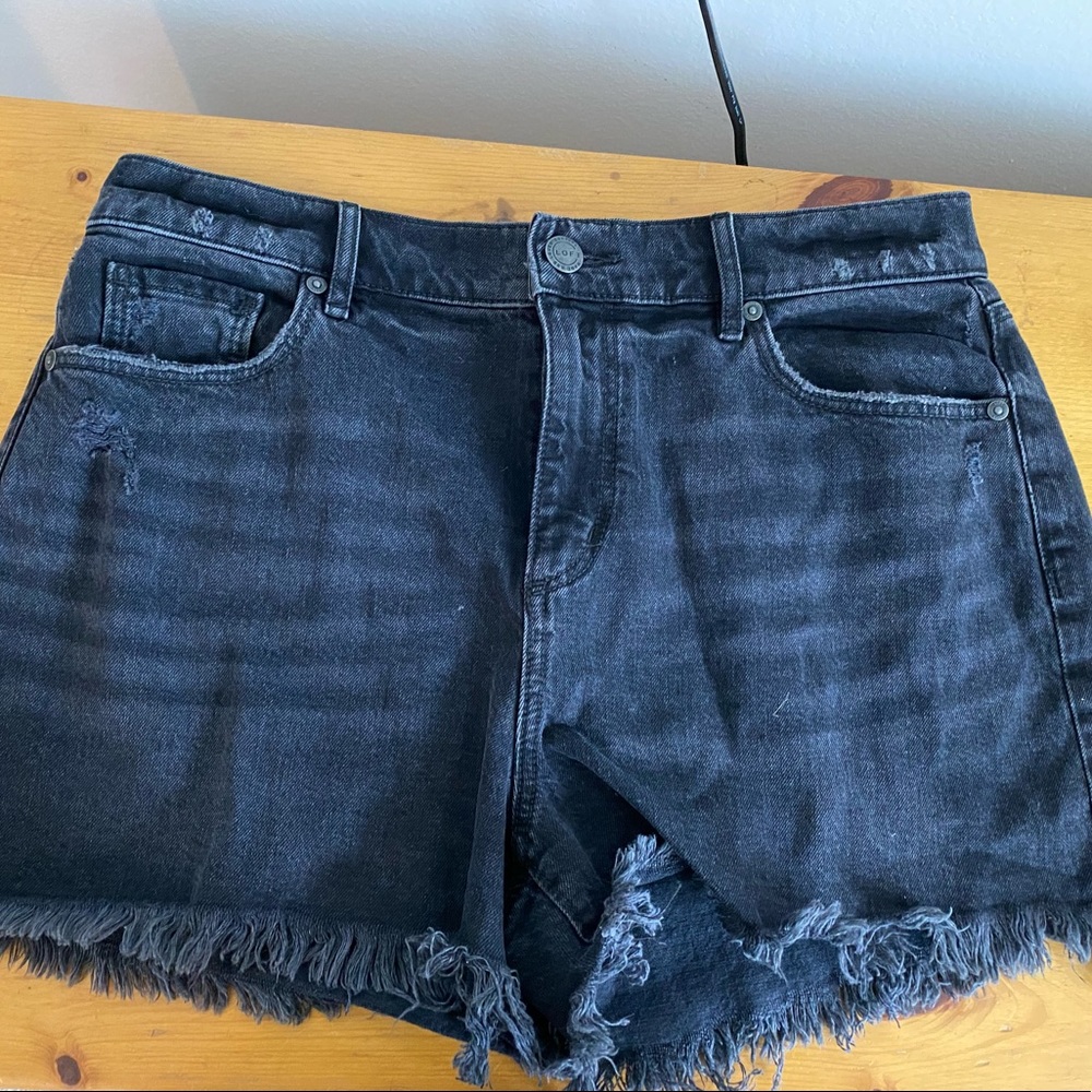 Ann Taylor Loft black denim cutoff shorts